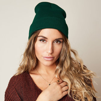 Stoere dames muts Rainbow Colors|Groen|Gebreide beanie