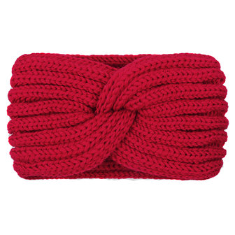 Hoofdband Winter Knot|Rood|Gebreide haarband|Warme hoofdband haarband