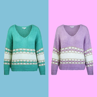 Soft knitted women&#039;s jumper Audrey|Lilac purple|Knitted sweater