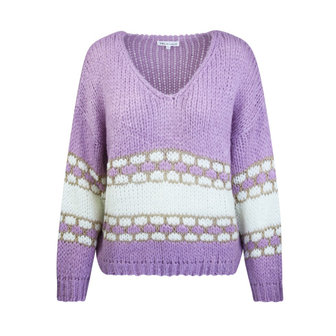 Soft knitted women&#039;s jumper Audrey|Lilac purple|Knitted sweater