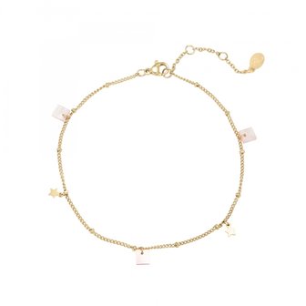  Anklet Summer Star|Mother of Pearl|Gold colored