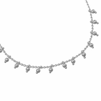  Anklet Tiny Beads|Silver colored