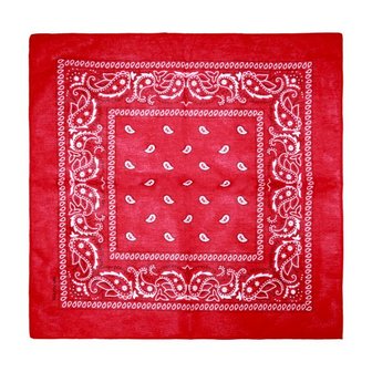 Vierkant dames sjaaltje Bandana|Rood Wit|100% katoen