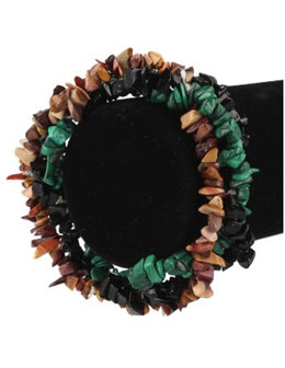 Splitarmband Life goals|Edelsteen sieraad|Malachite Onyx Mokaiet