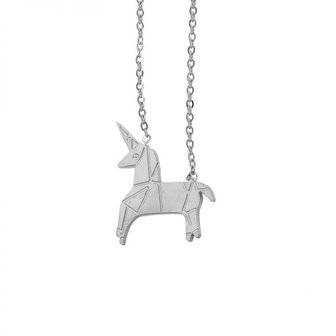 Trendy necklace Stylish Unicorn|Silver colored