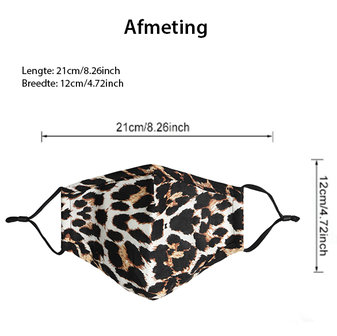 Washable face mask Leo|Cotton mouth mask|Leopard print|Excl filters
