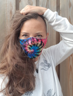 Mooi kleurrijk mondkapje Tie dye|Katoen mondkapje|100% Katoen|Wasbaar herbruikbaar