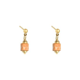 Earrings Comma|Gold colored orange