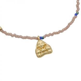 Armbandje Lucky Buddha|Beige Goud|Boedha