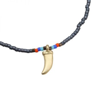 Armbandje Lucky Tooth|Grijs Goud|Haaientand