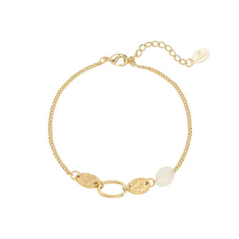 Bracelet Cali|Gold colored|pink stone