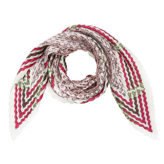 Klein sjaaltje Belts|Roze multi|Vierkante sjaal|Zijdezacht sjaaltje