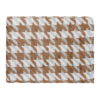 Extra zachte sjaal Houndstooth|Lange shawl|Beige wit