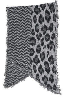 Woman's winter scarf Freaky Leopard|Long shawl|Extra thick quality|Grey Black glitter