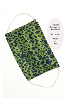 Premium quality face mask Green Leo|100% cotton|Adjustable nose bridge