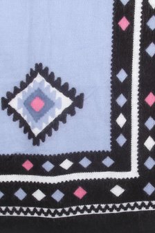 Mooie omslagdoek Aztec Blues|Vierkante sjaal|Zacht acryl