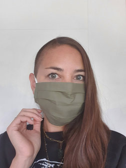 Green washable face mask basic|Fabric mouth mask|Reusable Lavable