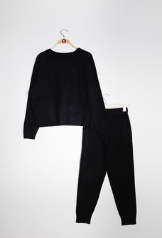 Loungewear set Comfy|Zwart glitter|Broek en sweater|Homewear