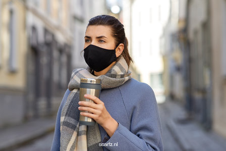 Black washable face mask Stylish|Cotton mouth mask|Excl. fiters