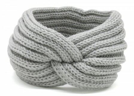 Hoofdband Winter Knot|Grijs Gebreide haarband|Warme hoofdband haarband