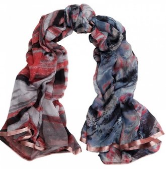 Vierkante dames sjaal Squares|Oudroze grijs