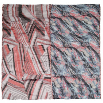 Square women&#039;s scarf pale pink grey