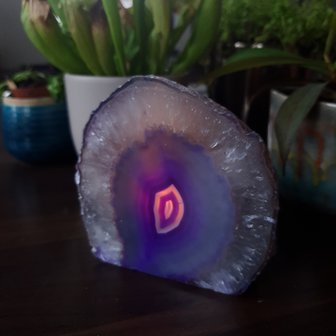 Purple Agate tea light holder