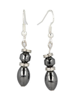 Hematite earrings|Crystal jewellery|Silver colored