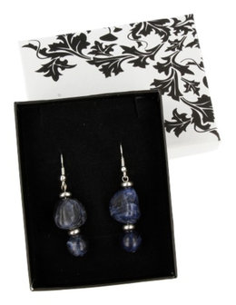 Soldalite earrings|Crystal jewellery|Silver colored