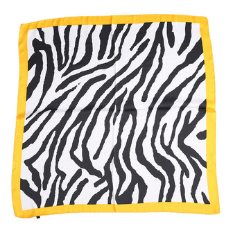 Klein sjaaltje Silky Zebra|Geel vierkante sjaal|Zijdezacht sjaaltje