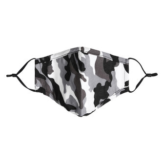 Grey Camo washable face mask children|Cotton mouth mask|Excl. fiters