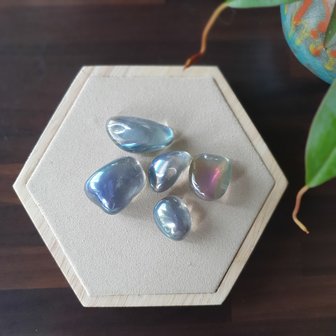 Titanium Aura tumble stones|2-3cm crystals|Set of 5 pieces