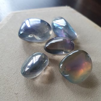 Titanium Aura tumble stones|2-3cm crystals|Set of 5 pieces