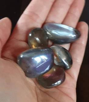 Titanium Aura trommelstenen|2-3cm edelstenen|Set van 5 Regenboog Aura kristallen