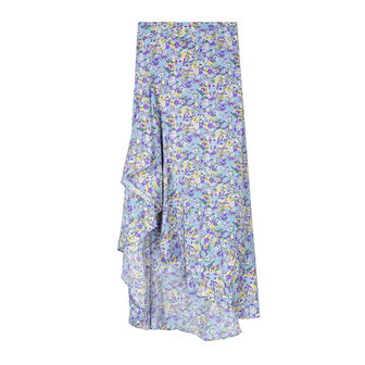 Rok Spring Cutie|Lange rok|Bloemenprint|Asymmetrisch|Paars Geel