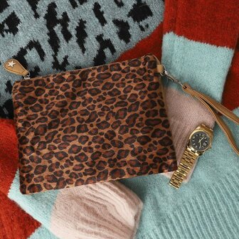 Women&#039;s clutch Soft Leopard|Handbag|Shoulder bag|Leopard print fur