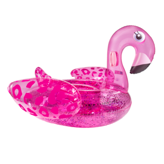 Inflatable Flamingo|Opblaasfiguur|Waterspeelgoed|Neon Panterprint roze