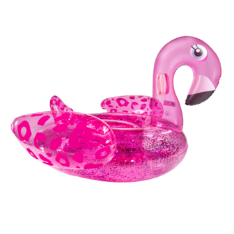 Inflatable Flamingo|Inflatable figure|Water toy|Neon Panther print