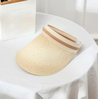 Zonneklep Happy Me - Witte zomerhoed - Strandhoed Zonnehoed
