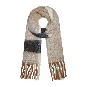 Warme damessjaal Winter Time beige