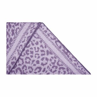 Extra soft triangle scarf Wonderland|Wrap shawl|Leopard print lilac purple