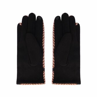 Zachte dames handschoenen Tartan Buckle|Zwart bruin|Gestreept|warme handschoenen