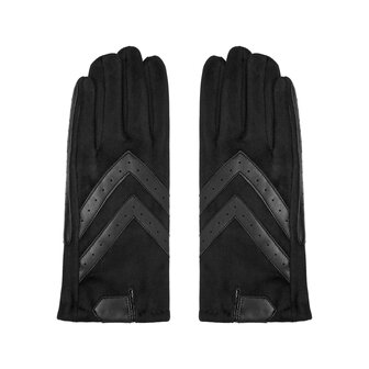 Zachte dames handschoenen Scotland|Zwart lederlook