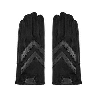 Zachte dames handschoenen Scotland|Zwart lederlook