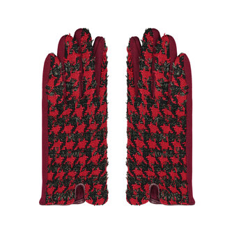 Soft women&#039;s gloves Pleated|Red Black|Warm gloves