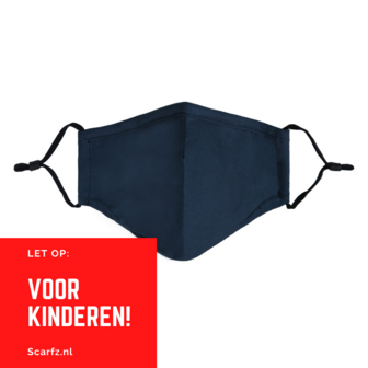 Blauw kinder mondmasker Stylish|Katoen mondkapje|Wasbaar|Excl. filters