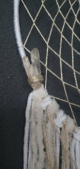 Dreamcatcher Moon child|Rainbow Moonstone Clear Quartz Crystals|Handmade 32cm