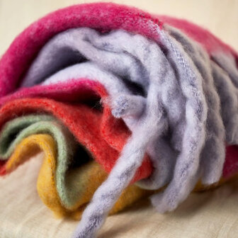 Extra dikke sjaal Pretty in Colors|Lange shawl|Roze Groen Oranje