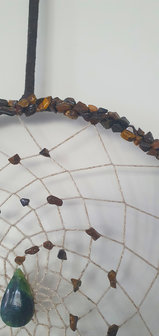 Dream catcher Water Drop|Blue Opalized wood Tiger&#039;s Eye|Handmade 30cm