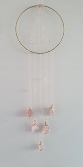 Suncatcher Love &#039;n Light|Rose Quartz Swarovski crystals|Handmade 25cm